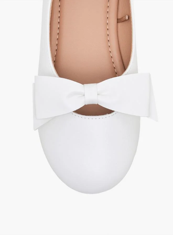 Little Missy WHITE Girls Bow Detail Ballerina Shoes for Women | Best Price UAE