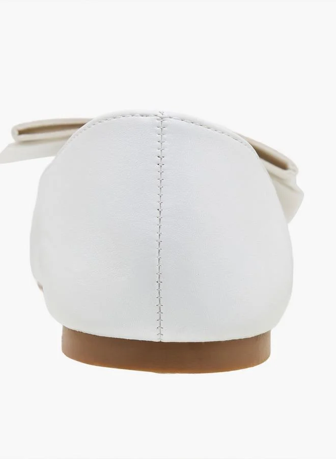 Little Missy WHITE Girls Bow Detail Ballerina Shoes for Women | Best Price UAE