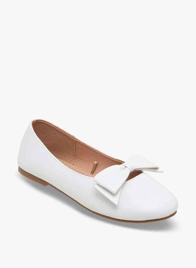 Little Missy WHITE Girls Bow Detail Ballerina Shoes for Women | Best Price UAE
