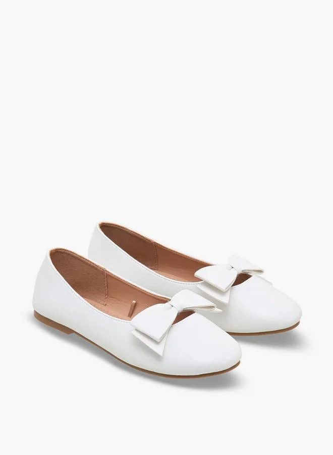 ليتل ميسي Girls Bow Detail Ballerina Shoes