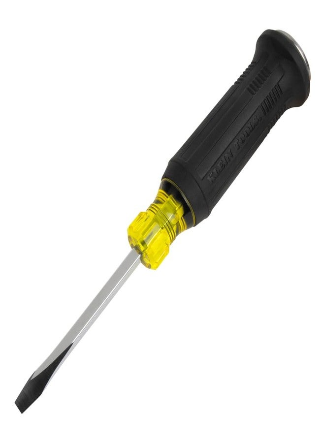 Klein Tools 6004DD 1/4-Inch Keystone Demolition Screwdriver, Steel Tip-to-Cap Construction Demo Screwdriver, Cushion-Grip Handle, Oversized Strike Cap, Square Shank with Wrench Assist - Image 2