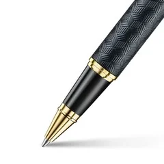 Sheaffer PEN SHEAFFER 300 E9347 ENGRAVED MATT BLACK BARREL AND SHINY CHROME CAP,PVD GOLD TRIMS RB