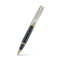 Sheaffer PEN SHEAFFER 300 E9347 ENGRAVED MATT BLACK BARREL AND SHINY CHROME CAP,PVD GOLD TRIMS RB