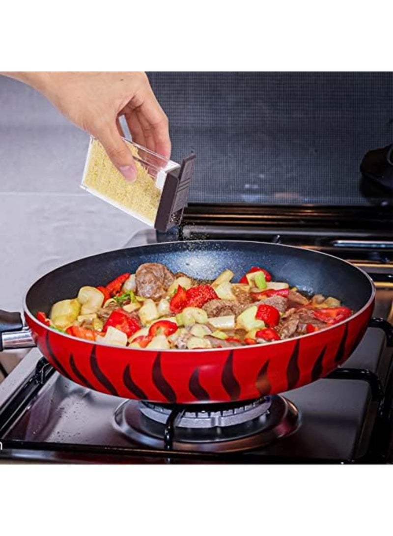 Barakah Mini Salt and Pepper Shakers with Lid, Portable Plastic Spice Shaker Set, Airtight Seasoning Containers for Travel, BBQ, Camping, and Outdoor Use, Set of 6 with Tray (Brown) - Image 4