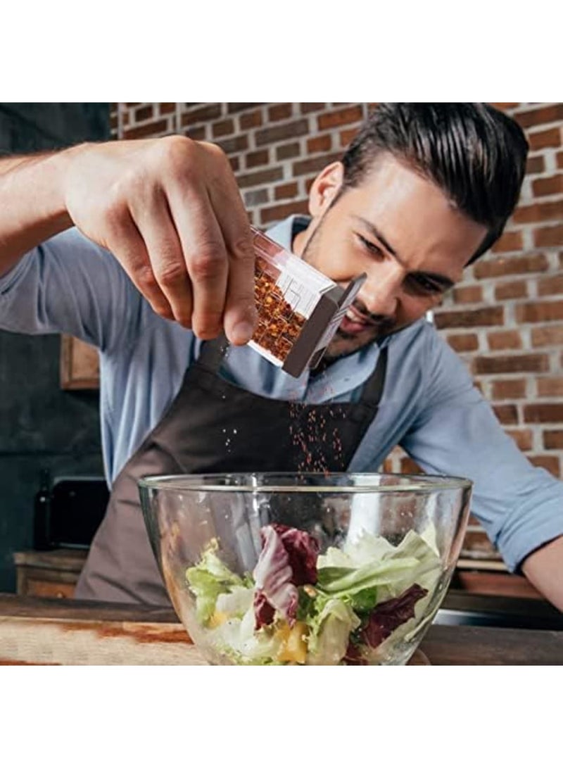 Barakah Mini Salt and Pepper Shakers with Lid, Portable Plastic Spice Shaker Set, Airtight Seasoning Containers for Travel, BBQ, Camping, and Outdoor Use, Set of 6 with Tray (Brown) - Image 2