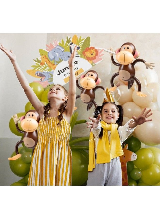 Bedwina - Large Inflatable Monkey (Pack Of 3) 27Inch Monkeys For Baby Shower Safari Jungle Themed Birthdays Blow Up Animal Party Favors And Decorations For Kids And Toddlers - Image 1