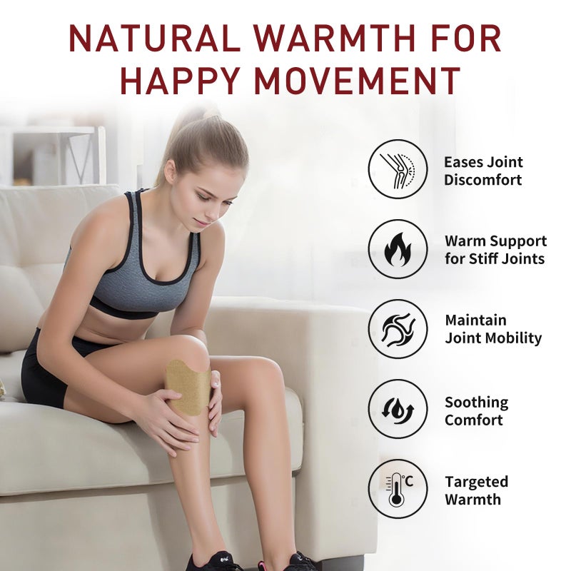 KmaxShip Hot Capsaicin Knee Patches 14pcs, Fast-Acting Heated Capsicum Patch for Knee Support, Natural Made Long-Lasting Adhesive Heat Patches - Image 3