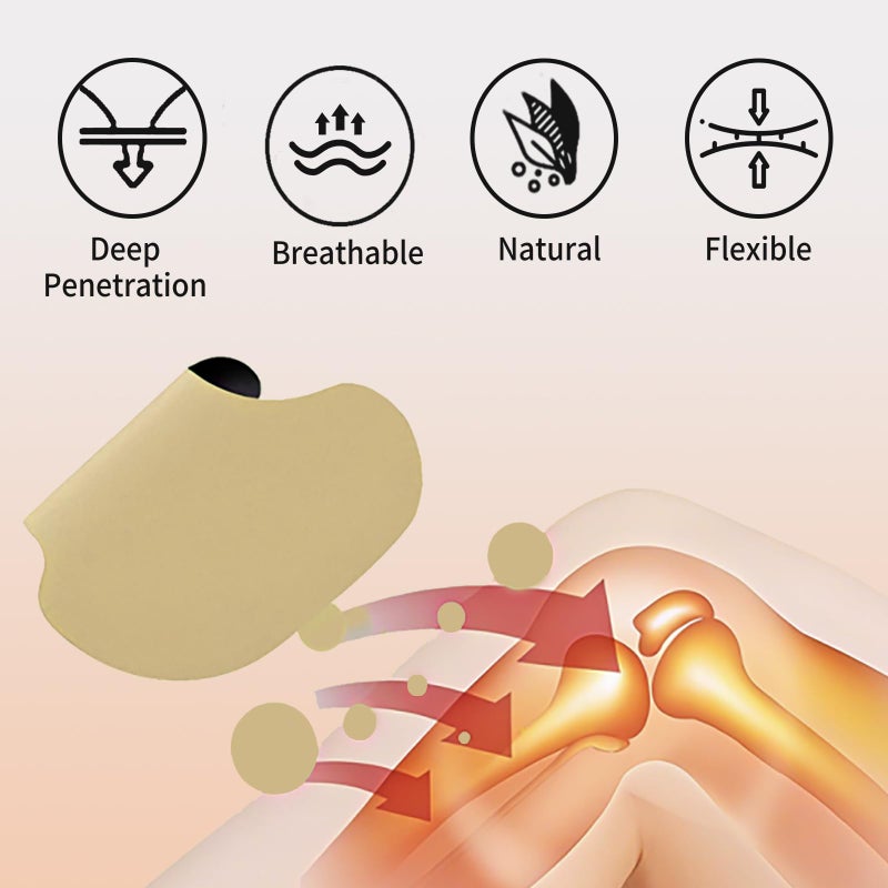 KmaxShip Hot Capsaicin Knee Patches 14pcs, Fast-Acting Heated Capsicum Patch for Knee Support, Natural Made Long-Lasting Adhesive Heat Patches - Image 4