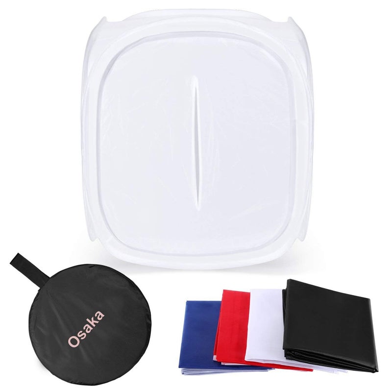 VTS Portable Photo Studio Shooting Tent Light Cube Diffusion Soft Box Kit with 4 Colors Backdrops (Red Blue Black White) for Photography (60 X 60CM Cloth Tent) - Image 4