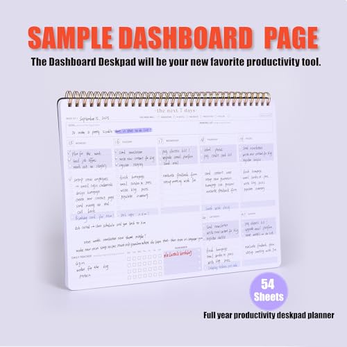 ZERONE CENTRE Weekly Planner Notepad-Minimalist 7-Day To Do List, 54 Sheets Dashboard Desktop Planner to Organizes Your Schedule, Set Goals, Track Habits & Daily 3 Priority - Annual Productivity Work Planner - Image 4