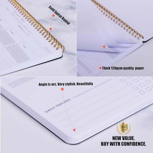 ZERONE CENTRE Weekly Planner Notepad-Minimalist 7-Day To Do List, 54 Sheets Dashboard Desktop Planner to Organizes Your Schedule, Set Goals, Track Habits & Daily 3 Priority - Annual Productivity Work Planner - Image 5