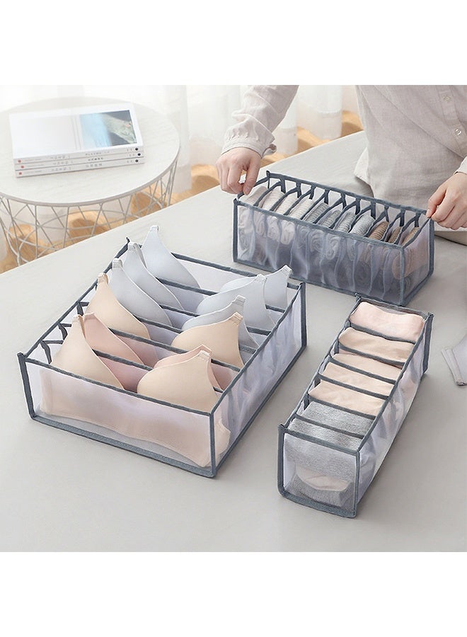 3-Piece Pack Foldable Multi-Compartment Underwear Storage Box, Drawer-Type Clothing Storage Box, Wardrobe Organizer, Suitable For Underwear/Underpants/Socks/Bras/Ties - Image 1