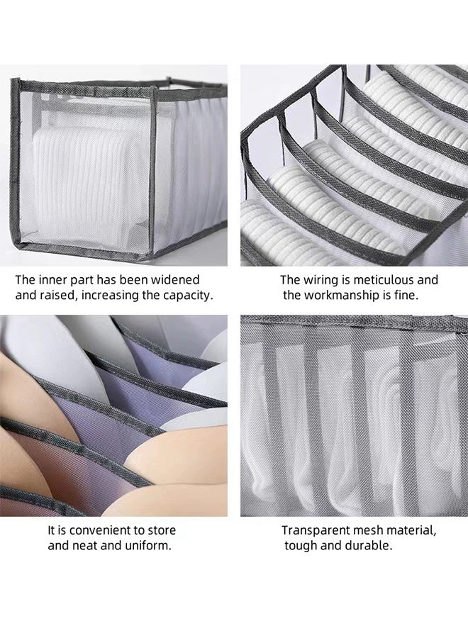 3-Piece Pack Foldable Multi-Compartment Underwear Storage Box, Drawer-Type Clothing Storage Box, Wardrobe Organizer, Suitable For Underwear/Underpants/Socks/Bras/Ties - Image 4