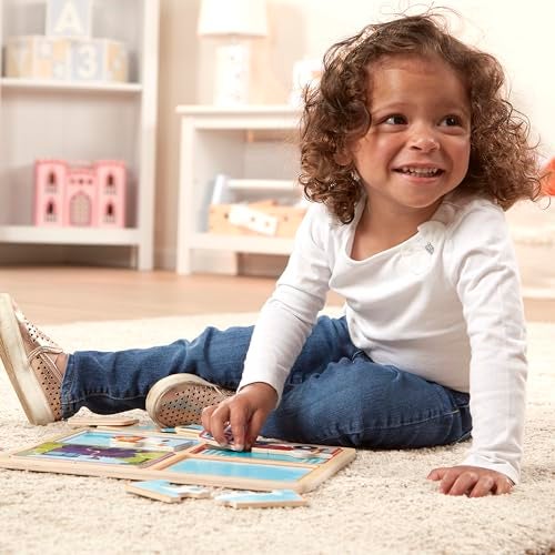 Melissa & Doug لعبة بازل خشبية طبيعية من ميليسا ودوج: استعد، انطلق (أربعة ألغاز مركبات مكونة من 4 قطع) - Image 5