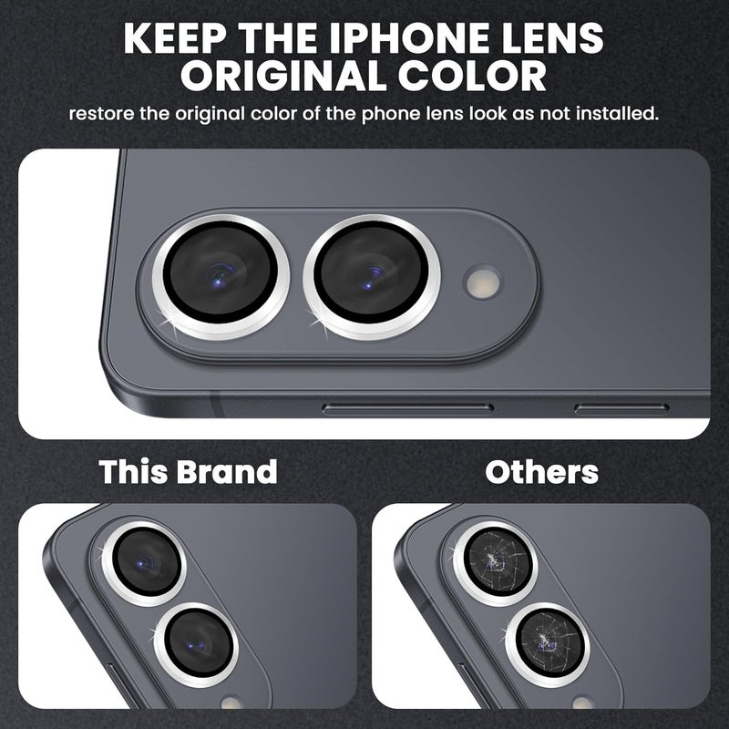 FIRST MART Camera Lens Protector for Samsung Galaxy S25 Edge (6.7 Inches) Tough HD Individual Aluminum Alloy Lens Rings Cover, Scratch Resistant, Thin Lens Protection| Silver, 1 Pack - Image 3
