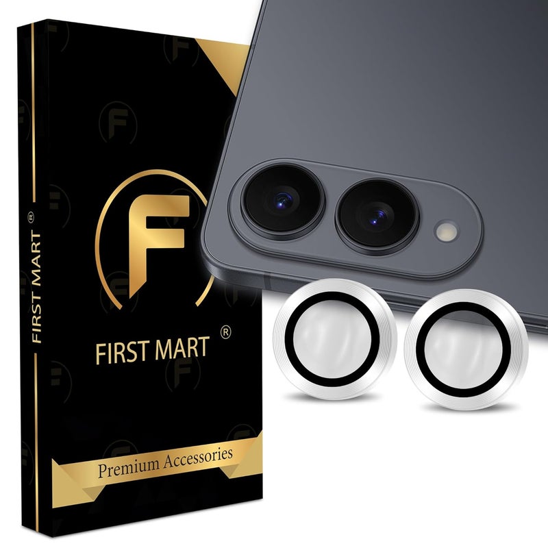 FIRST MART Camera Lens Protector for Samsung Galaxy S25 Edge (6.7 Inches) Tough HD Individual Aluminum Alloy Lens Rings Cover, Scratch Resistant, Thin Lens Protection| Silver, 1 Pack - Image 1