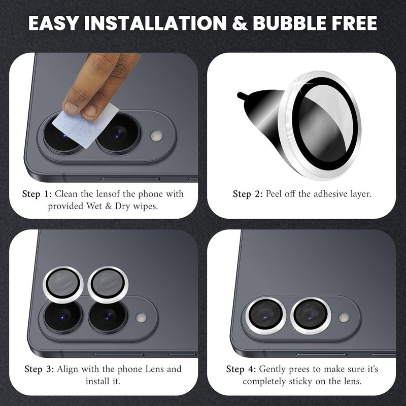 FIRST MART Camera Lens Protector for Samsung Galaxy S25 Edge (6.7 Inches) Tough HD Individual Aluminum Alloy Lens Rings Cover, Scratch Resistant, Thin Lens Protection| Silver, 1 Pack - Image 2