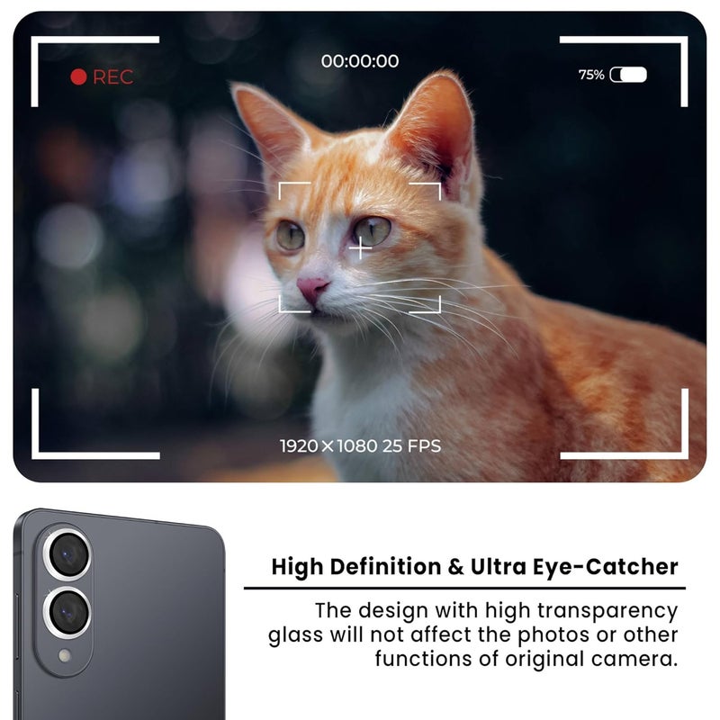 FIRST MART Camera Lens Protector for Samsung Galaxy S25 Edge (6.7 Inches) Tough HD Individual Aluminum Alloy Lens Rings Cover, Scratch Resistant, Thin Lens Protection| Silver, 1 Pack - Image 4