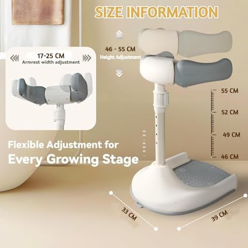 Metreno Baby Bath Stand for 0 to 5 Years Free Standing Foldable Baby Shower Stand 4 Levels Height Adjustment for Toddlers Safety Handle & Non-Slip Base Portable Bathing Stand Support for Babies - Image 2