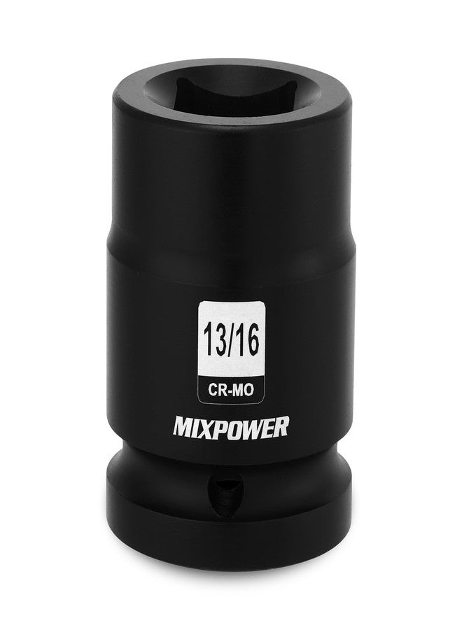 MIXPOWER 3/4"Drive 13/16" Square Socket, CR-MO, 4-Point, SAE, Black Phosphate Finish - Image 1
