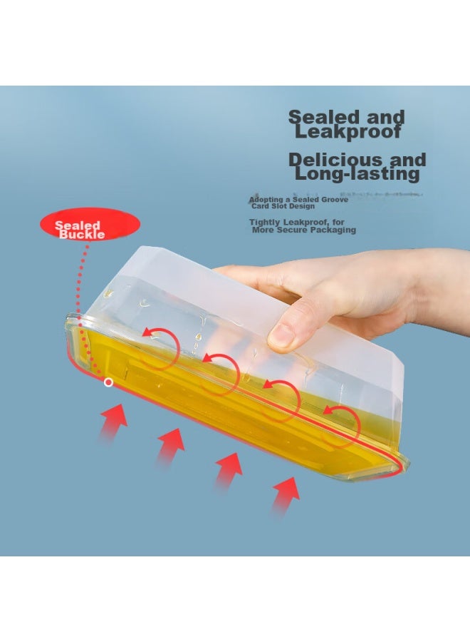 Temeiju Disposable Rectangular Transparent Plastic Food Containers, Thickened With Lids, Takeout Boxes, Tableware, 50 Sets, 1500 Model - Image 3
