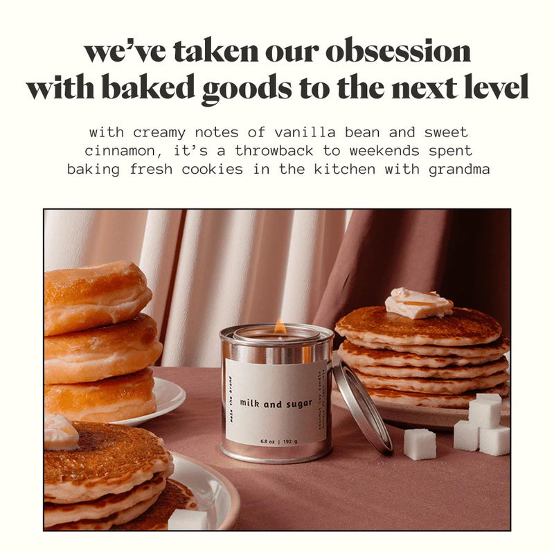 MALA Milk & Sugar Cinnamon & Vanilla Candle for Home â€“ Foodie/Gourmand â€“ Vegan Soy Aromatherapy â€“ 45 Hour Clean Burn â€“ Organic Non Toxic Candles â€“ Cozy Room Decor â€“ 6.8 oz - Image 3