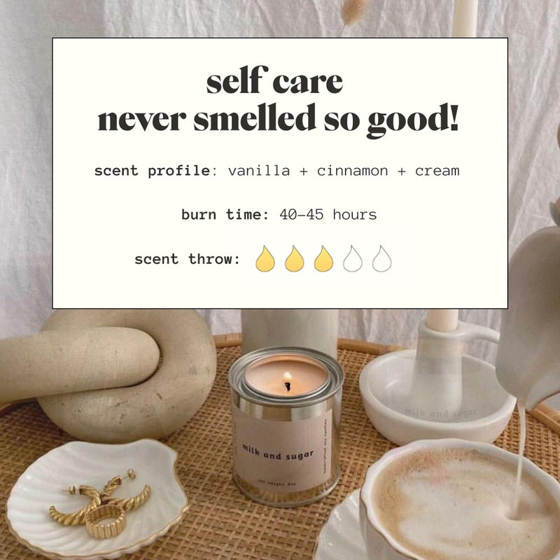 MALA Milk & Sugar Cinnamon & Vanilla Candle for Home â€“ Foodie/Gourmand â€“ Vegan Soy Aromatherapy â€“ 45 Hour Clean Burn â€“ Organic Non Toxic Candles â€“ Cozy Room Decor â€“ 6.8 oz - Image 5