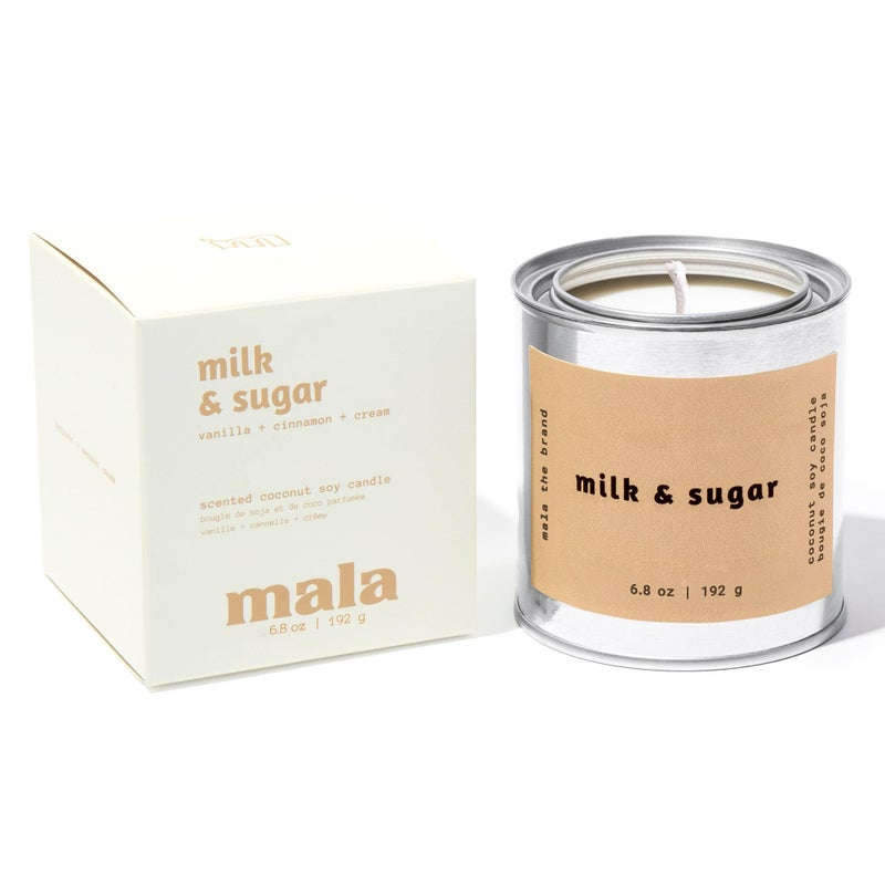 MALA Milk & Sugar Cinnamon & Vanilla Candle for Home â€“ Foodie/Gourmand â€“ Vegan Soy Aromatherapy â€“ 45 Hour Clean Burn â€“ Organic Non Toxic Candles â€“ Cozy Room Decor â€“ 6.8 oz - Image 1