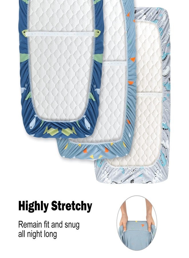 MooMoo Baby Fitted Bassinet Sheets 3 Packs Organic Cotton Jersey Bassinet Cover for Oval Hourglass & Rectangle Shaped Bassinet Pads 32 x 16 x 3” - Image 4