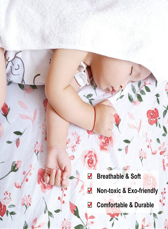 MooMoo Baby Fitted Bassinet Sheets 3 Packs Organic Cotton Jersey Bassinet Cover for Oval Hourglass & Rectangle Shaped Bassinet Pads 32 x 16 x 3” - Image 5