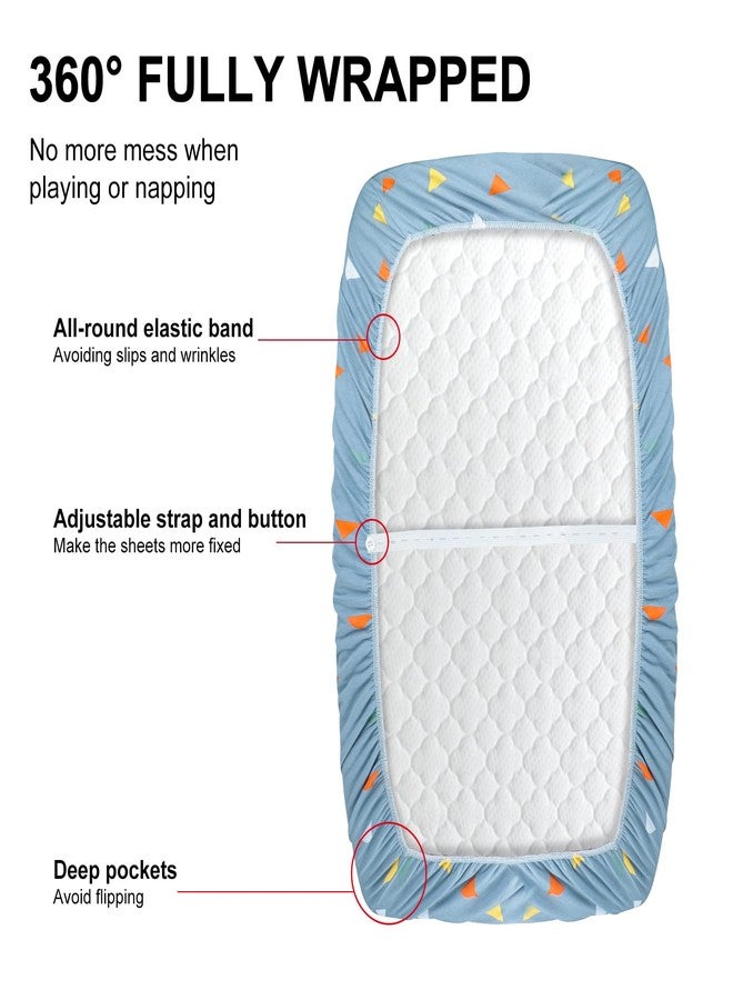 MooMoo Baby Fitted Bassinet Sheets 3 Packs Organic Cotton Jersey Bassinet Cover for Oval Hourglass & Rectangle Shaped Bassinet Pads 32 x 16 x 3” - Image 3