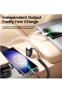 Brave 110W USB Type-C Car Charger with Built-in 45W Type-C Coiled Cable, 2 Super Fast Charging Ports (1 PD Type-C + 1 QC 3.0 USB), Compatible with iPhone 16, 15, 14 Series, Samsung Galaxy S25, S24, S23, S22, S21, Google Pixel, Huawei, Android Devices, iPad, MacBook Pro, MacBook Air and more for efficient charging on the go  - Image 4