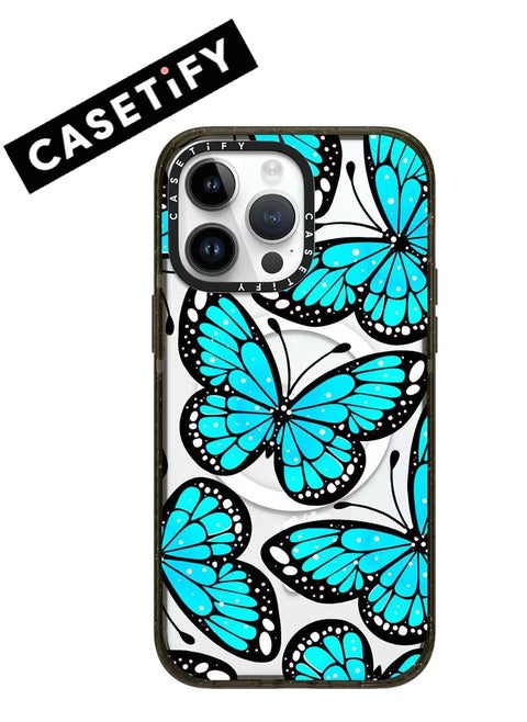 For iPhone 14 Pro Max Blue Monarca Case Magnetic Magsafe MagFit Anti-Yellowing Technology Cover