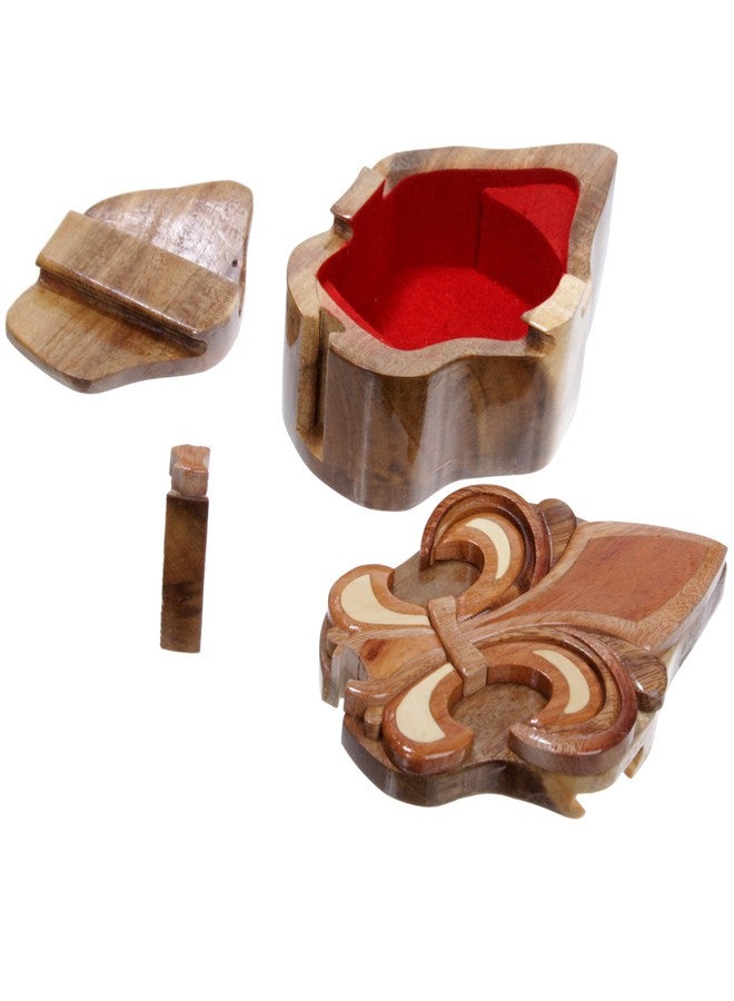 Beltiscool Handcrafted Wooden Fleur De Lis Secret Jewelry Puzzle Box -Fleur De Lis - Image 3