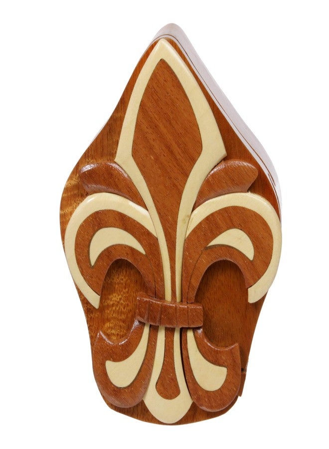 Beltiscool Handcrafted Wooden Fleur De Lis Secret Jewelry Puzzle Box -Fleur De Lis - Image 5