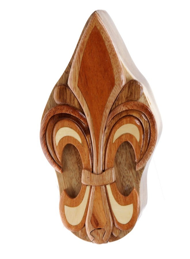 Beltiscool Handcrafted Wooden Fleur De Lis Secret Jewelry Puzzle Box -Fleur De Lis - Image 1