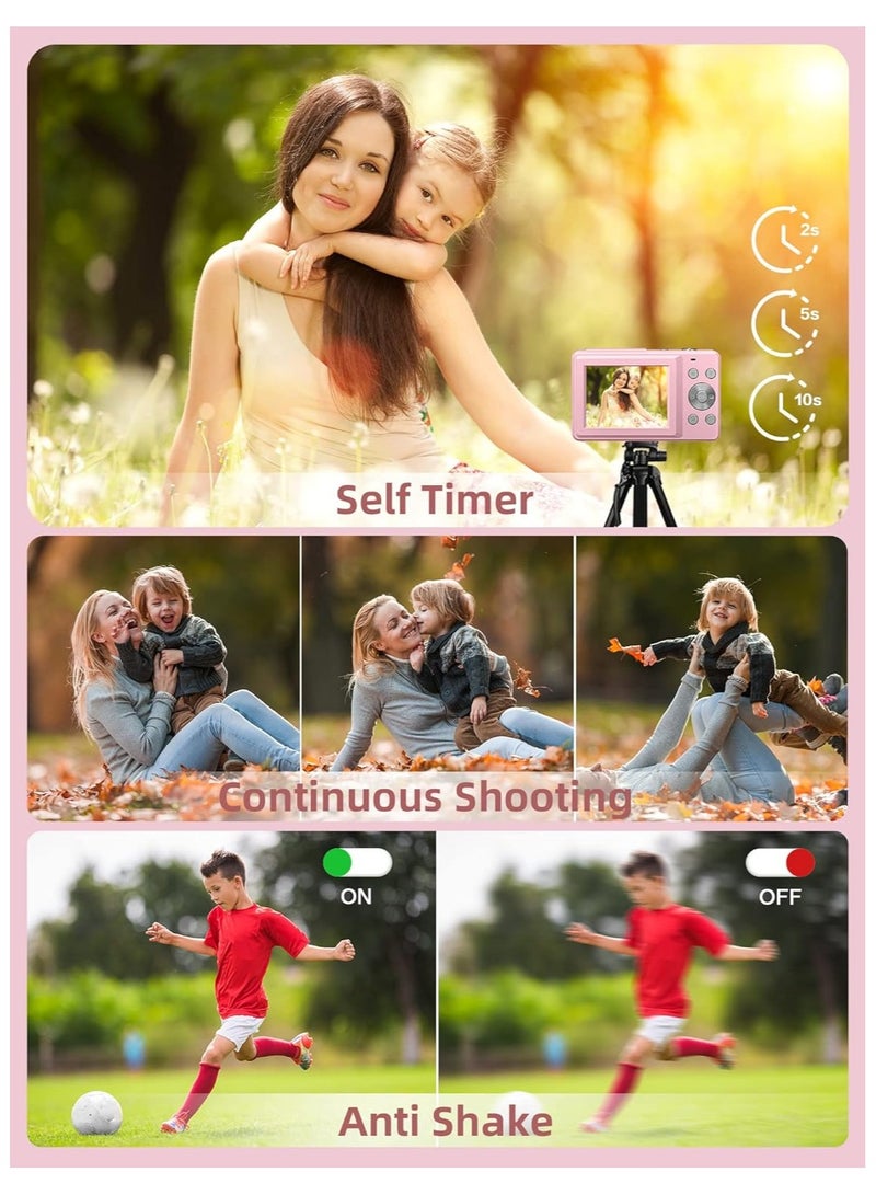 Digital Camera, FHD 1080P Children's Digital Dummy Camera 44MP Vlog Camera with Anti-Shake 16x Zoom, Compact Kids Camera - Image 4