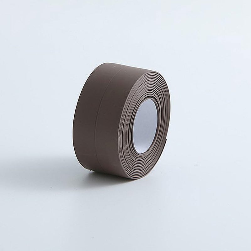 Daycount DEVILMAYCARE Tape Caulk Strip Seal for Toliet Bathtub, Sink, Kitchen, Wall Edge, Self Adhesive Corner Liner 126''x1.57'' (Brown) - Image 2