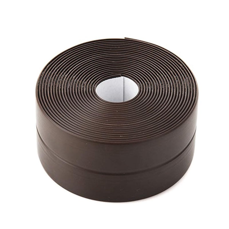 Daycount DEVILMAYCARE Tape Caulk Strip Seal for Toliet Bathtub, Sink, Kitchen, Wall Edge, Self Adhesive Corner Liner 126''x1.57'' (Brown) - Image 1