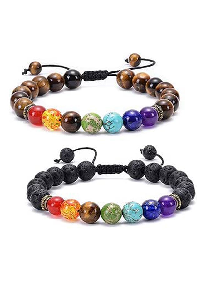 Techson 7 Chakra Bracelet, 108 Mala Beads Gemstone Wrap Bracelet, 8mm Turquoise Buddhist Prayer Necklace with Tree of Life Pennant - Image 1