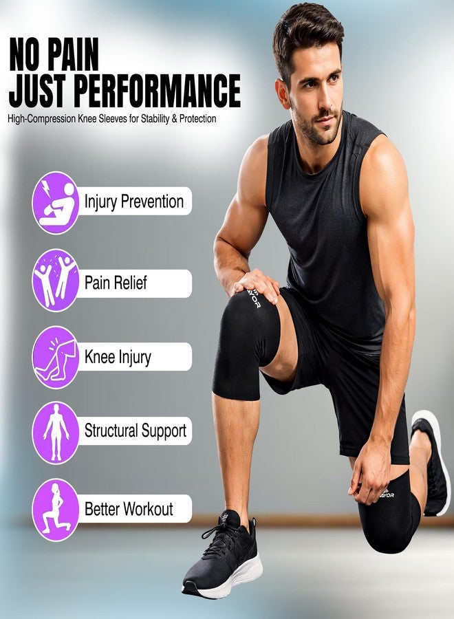 Mayor Knee Caps for Women & Men – Compression Knee Support for Pain Relief | Knee Sleeve for Gym, Running, Jogging, Sports, Workout | Premium Stretch Knee Brace Guard (Black, Free Size) - Image 5