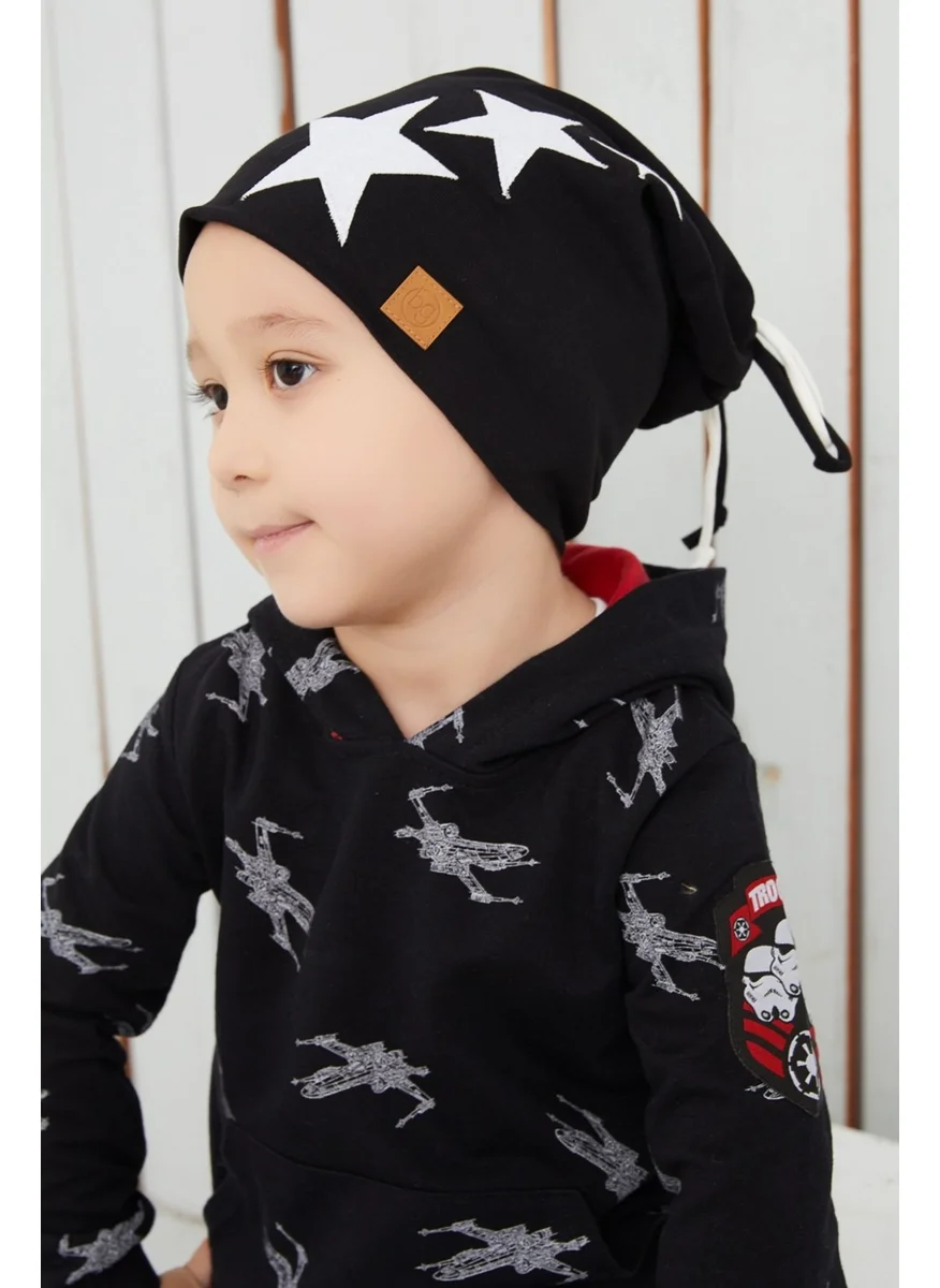 Babygiz Black White Fanatik Hat Beanie Soft Double Layer Sports Cotton Combed