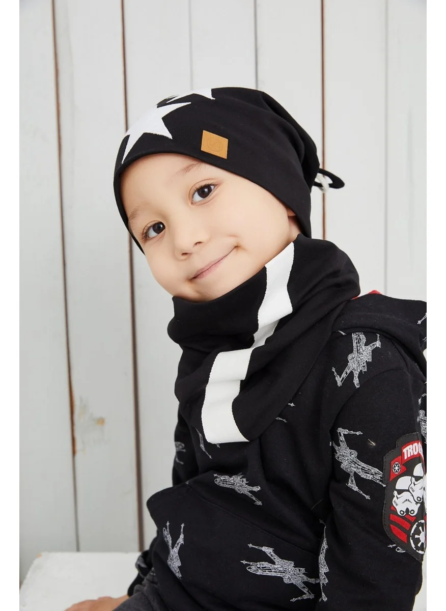 Babygiz Black White Fanatik Hat Beanie Soft Double Layer Sports Cotton Combed
