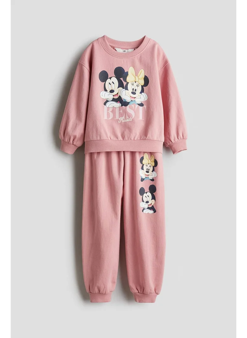 H&M 2-piece printed sweatshirt set