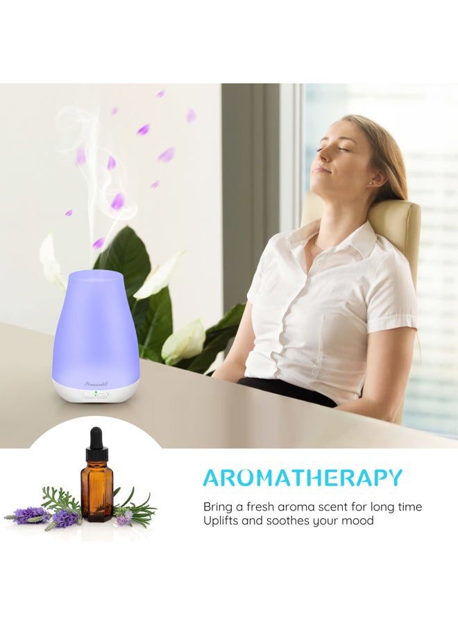 Homeweeks Diffusers, 100ml Colorful Essential Oil Diffuser with Adjustable Mist Mode,Auto Off Aroma Diffuser for Bedroom/Office/Trip - Image 3