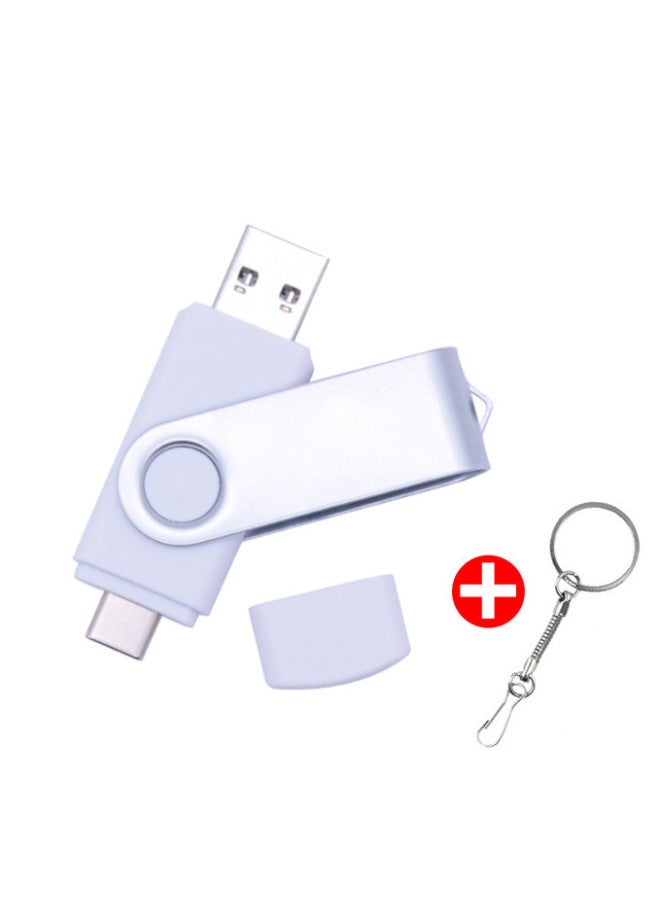 TYPE-C Mobile Phone U Disk OTG Rotating U Disk Can Be Fixed LOGO U Disk 8G16G32G64G128G Gift U Disk-color:white-capacity:3.0 32GB - Image 1
