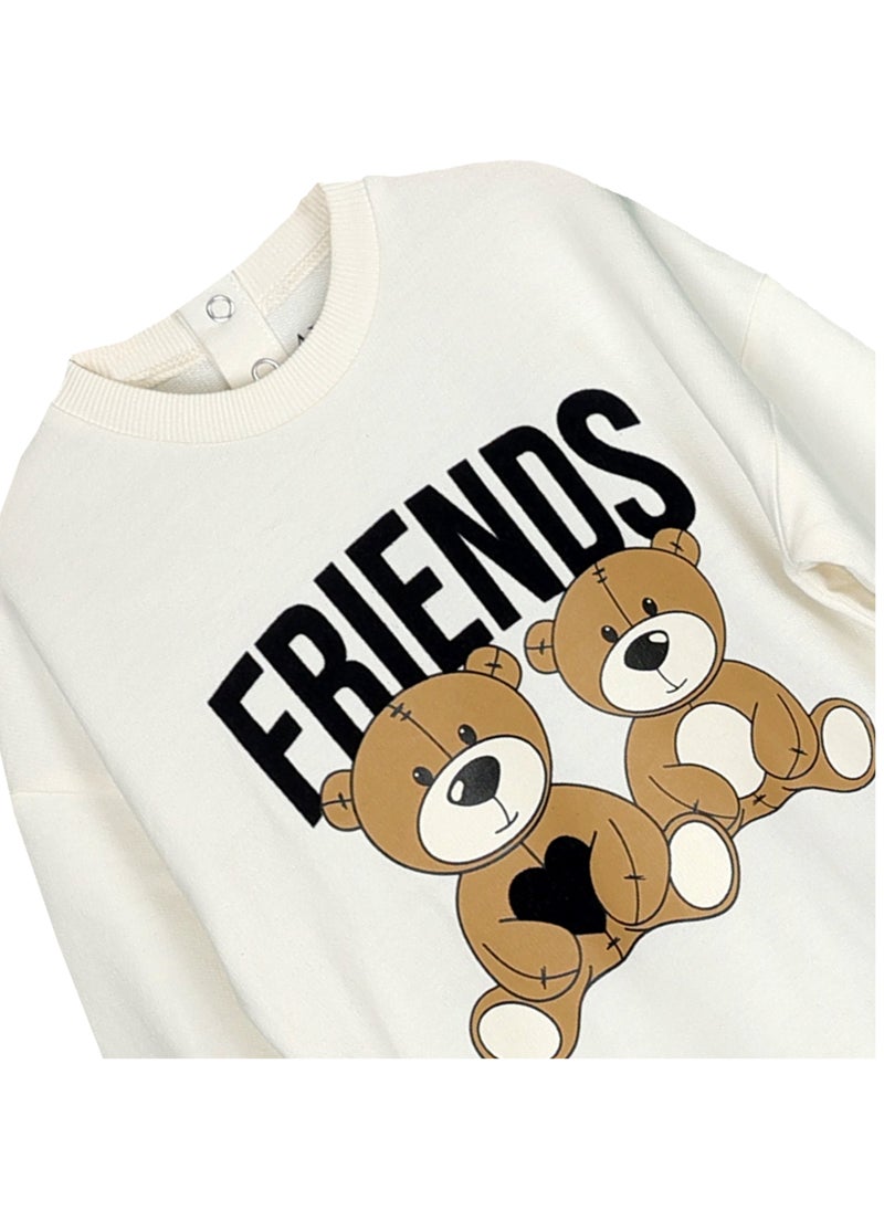 AIKO - AIKO-Girls Sweat Top and Jogger Set with Bear Print 
-18-24M - Image 1