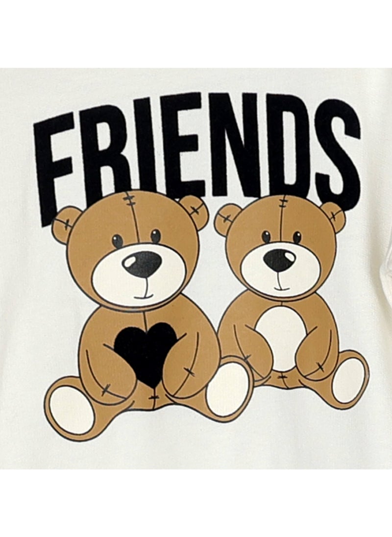 AIKO - AIKO-Girls Sweat Top and Jogger Set with Bear Print 
-18-24M - Image 1