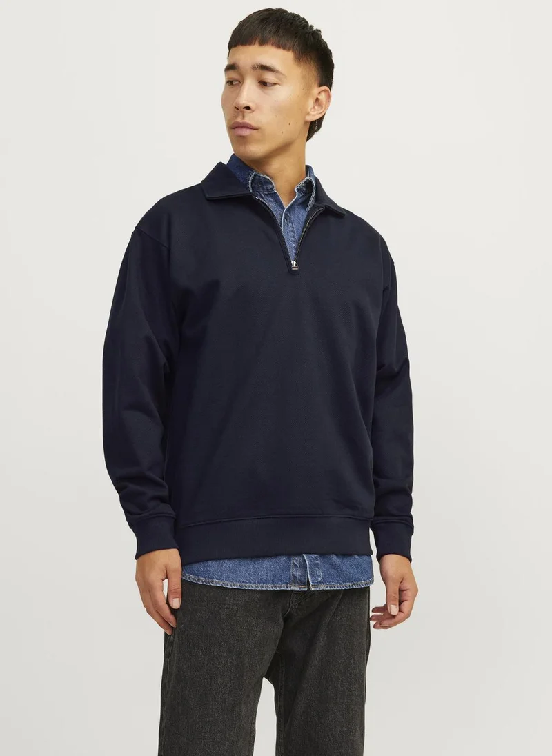 JACK & JONES Jprblumarc Half Zip Through Collar Sweatshirts