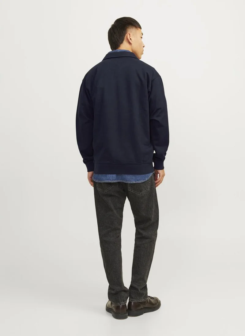 JACK & JONES Jprblumarc Half Zip Through Collar Sweatshirts